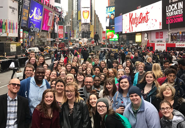 EPT Magic of Broadway Experience Group Photo in Times Square